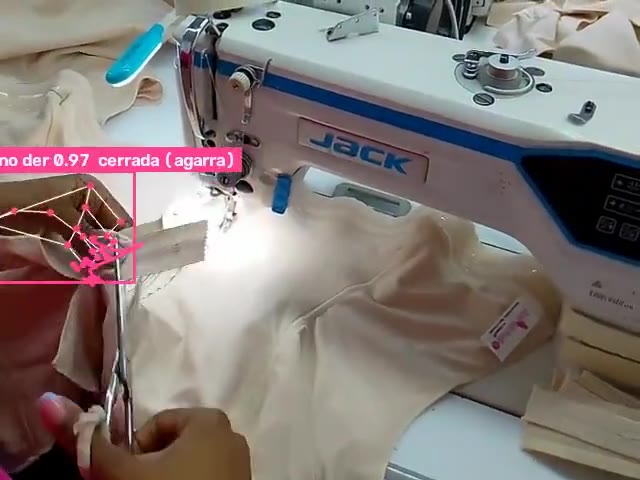 Manos detectadas por la IA sobre la aguja